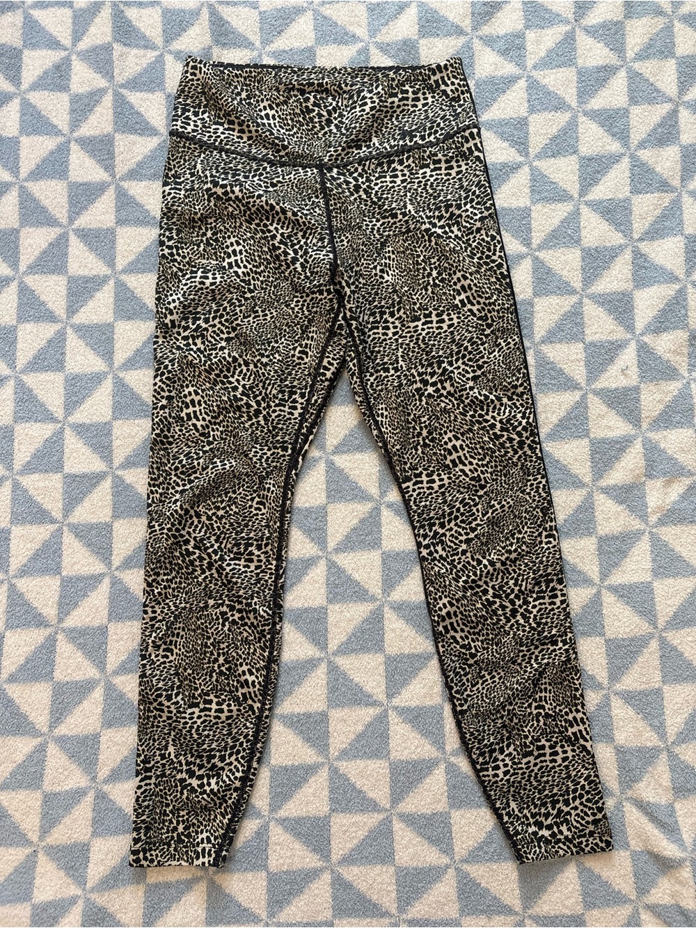 Nike Women's Leopard Print Leggings - Black & Cream